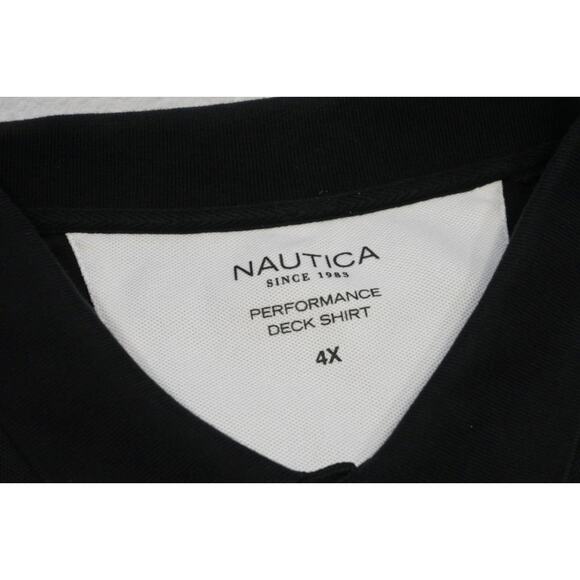 Nautica Golf Polo Shirt Sailing Deck Shirt Black Short Sle Mens Sz 4XL - Picture 6 of 7
